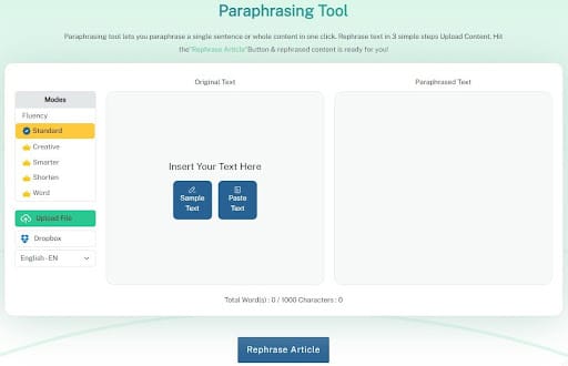 Paraphrasing Tool